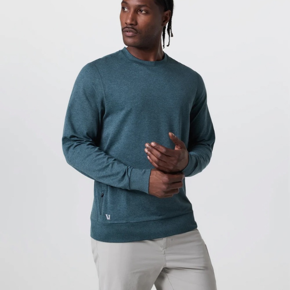 Vuori Men's Teal Crewneck Sweater